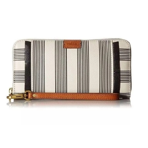 Fossil Women Emma RFID Zip clutch Leather Wallet - Picture 1 of 13